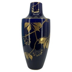 Gustave Asch Large Vase Ceramic Blue Tours, 1900