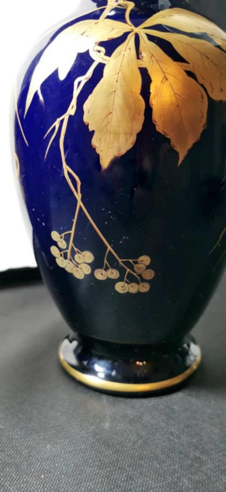Gustave Asch Sainte Radegonde Pair of Blue Glazed Terracotta Vases For Sale 4