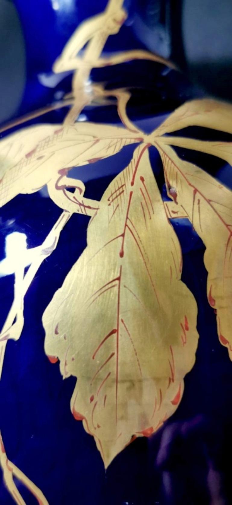 Gustave Asch Sainte Radegonde Pair of Blue Glazed Terracotta Vases For Sale 5