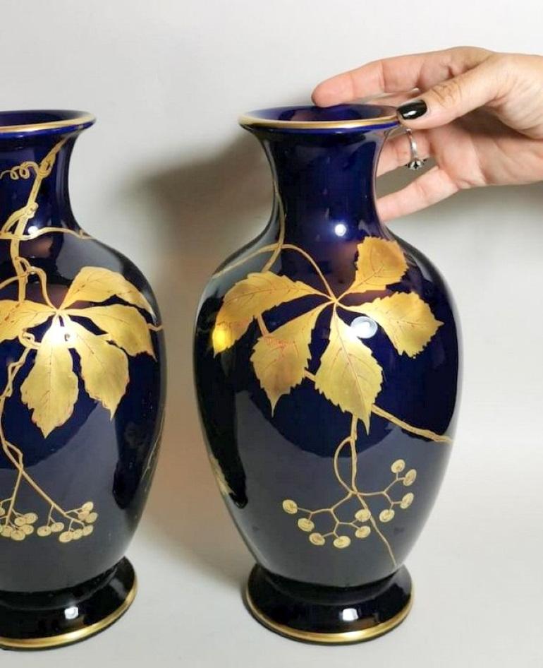 Gustave Asch Sainte Radegonde Pair of Blue Glazed Terracotta Vases For Sale 12