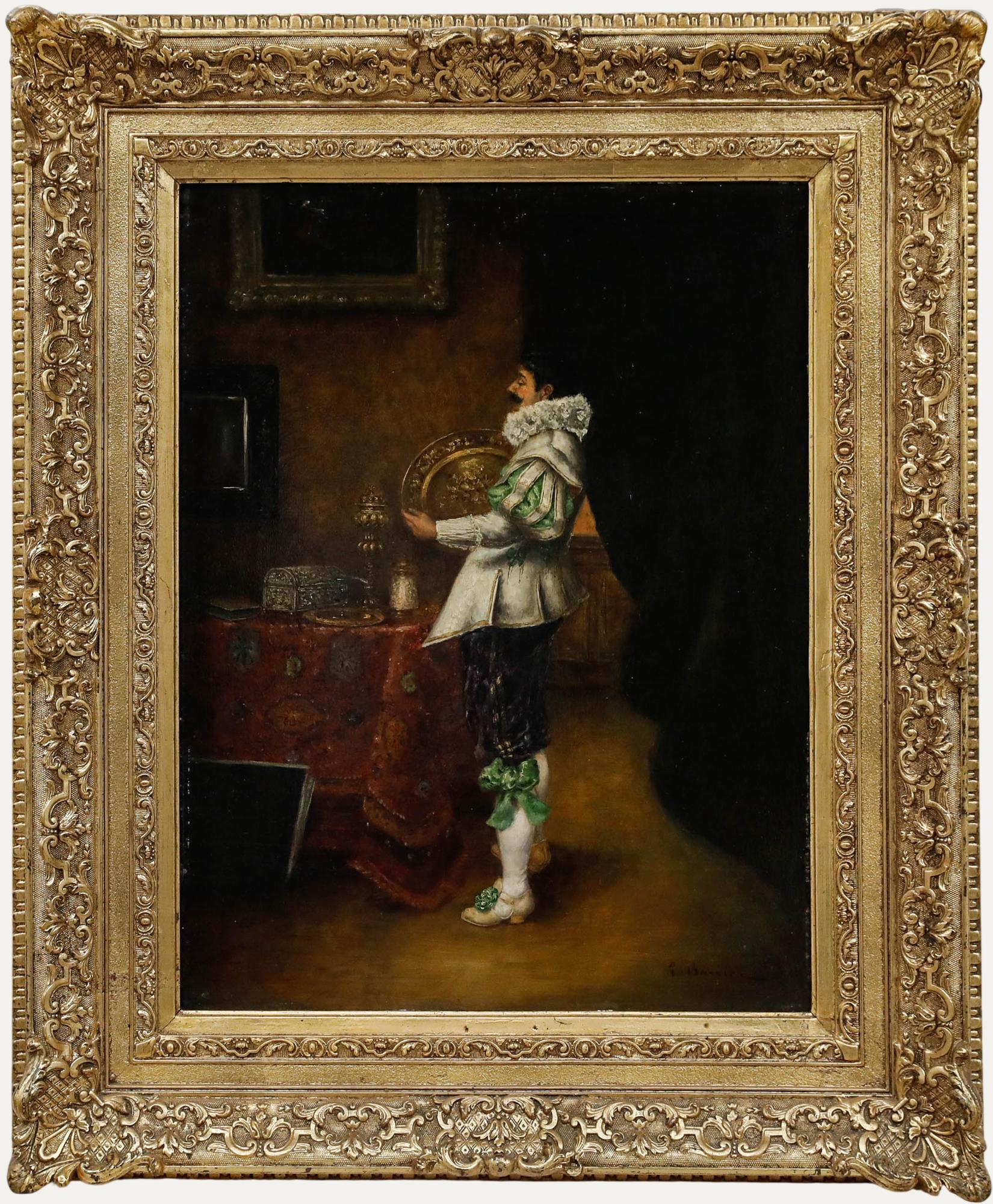 Gustave Barrier (1871-1953) - Early 20th Century Oil, Nobleman with Antiques