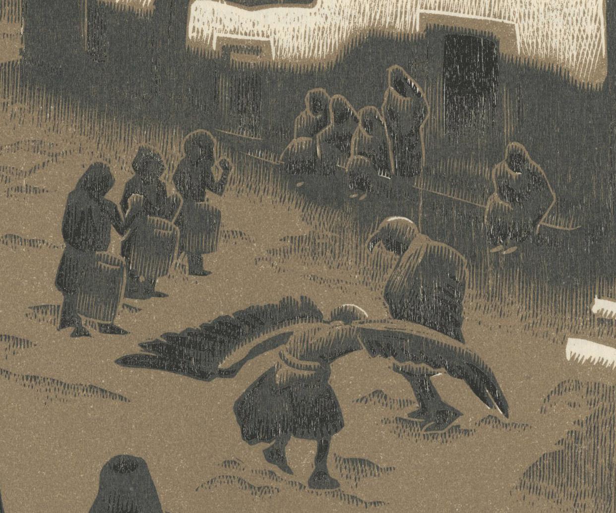 Une cérémonie d'aigle au Tesuque Pueblo - Print de Gustave Baumann