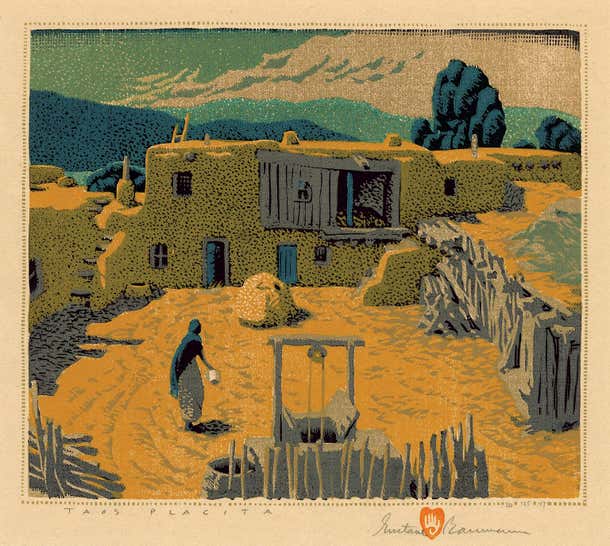Gustave Baumann #39 Taos Placita #39 American Southwest Regionalist Gustave Baumann #39 Taos Placita #39 American Southwest Regionalist