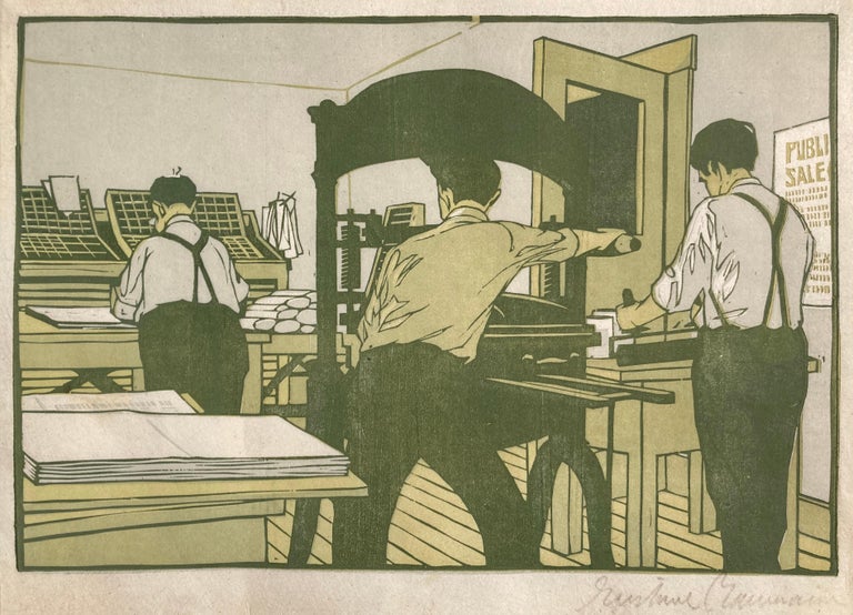 Gustave Baumann THE PRINT SHOP For Sale at 1stDibs