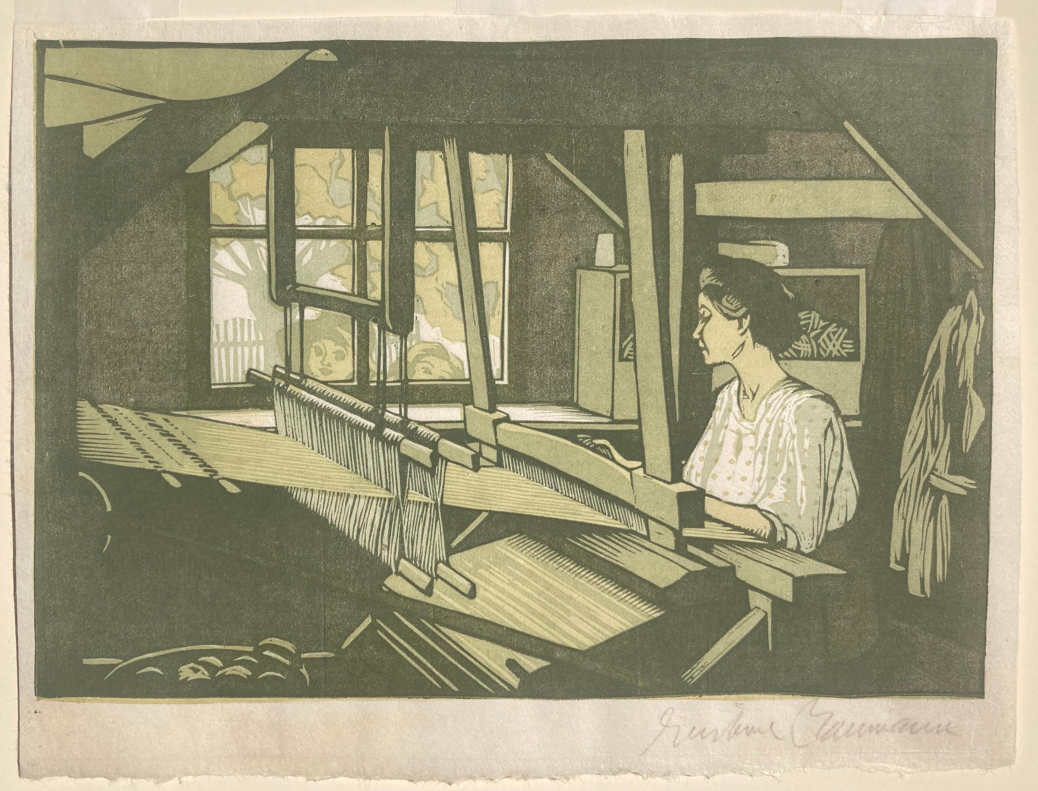 THE RUG WEAVER - Print by Gustave Baumann