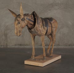 Gustave Bayol Carved Lifesize Wood Nodding Donkey, C1900