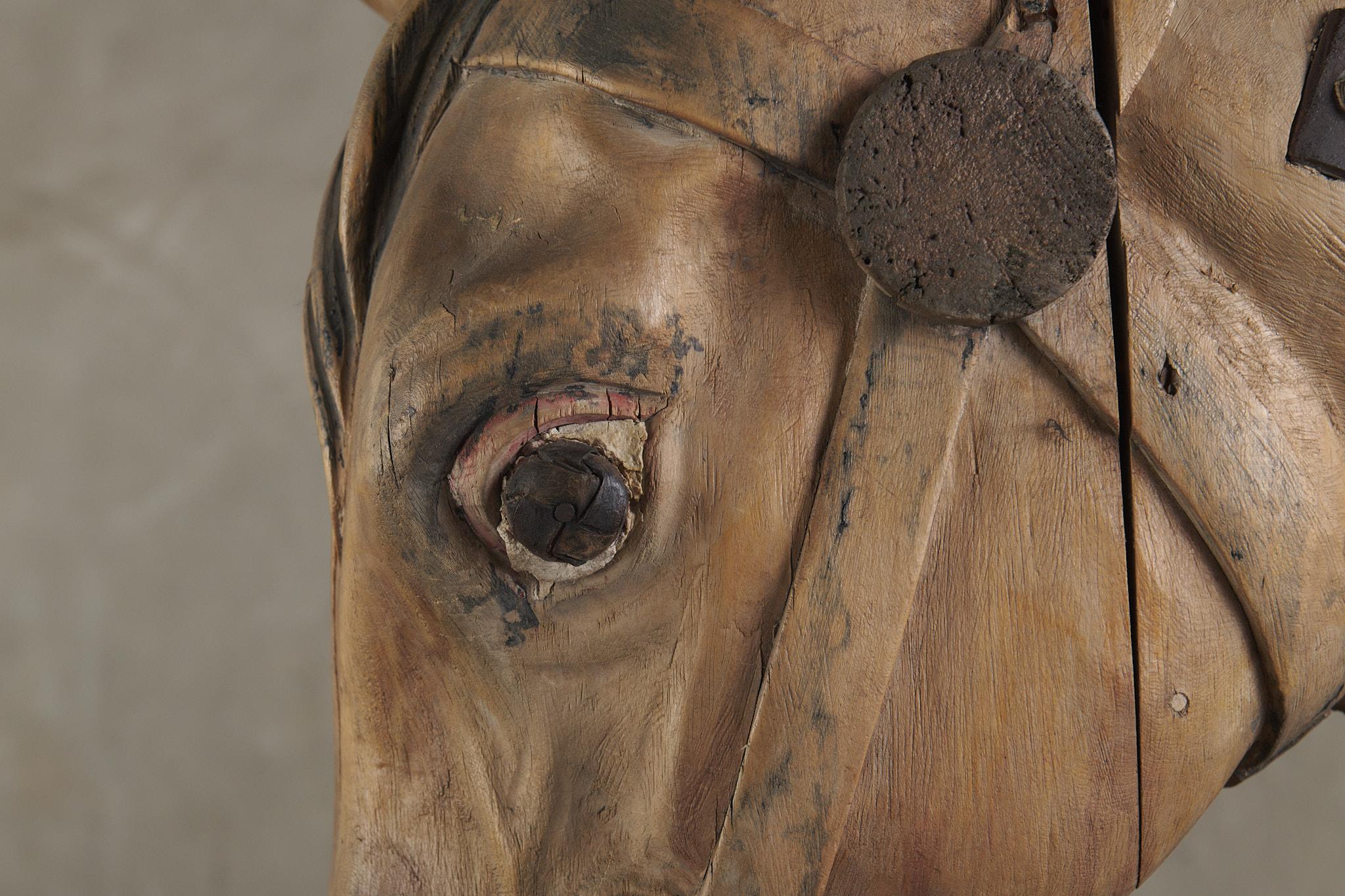 French Gustave Bayol Carved Lifesize Wood Nodding Donkey, C1900