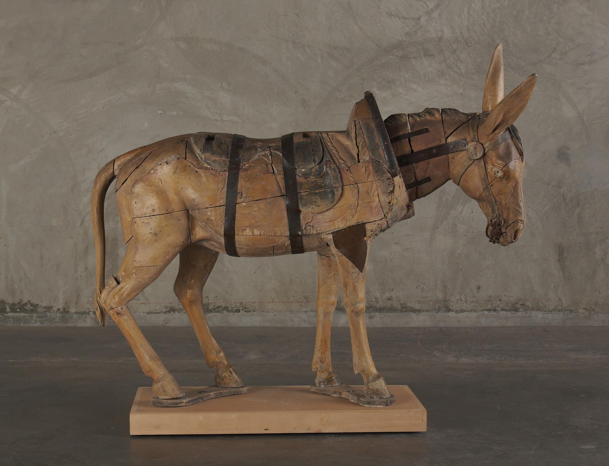 Gustave Bayol Carved Lifesize Wood Nodding Donkey, C1900 3