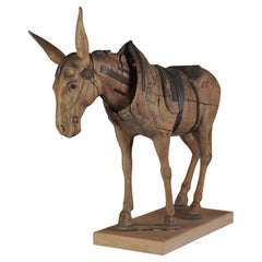 Gustave Bayol Carved Lifesize Wood Nodding Donkey, C1900