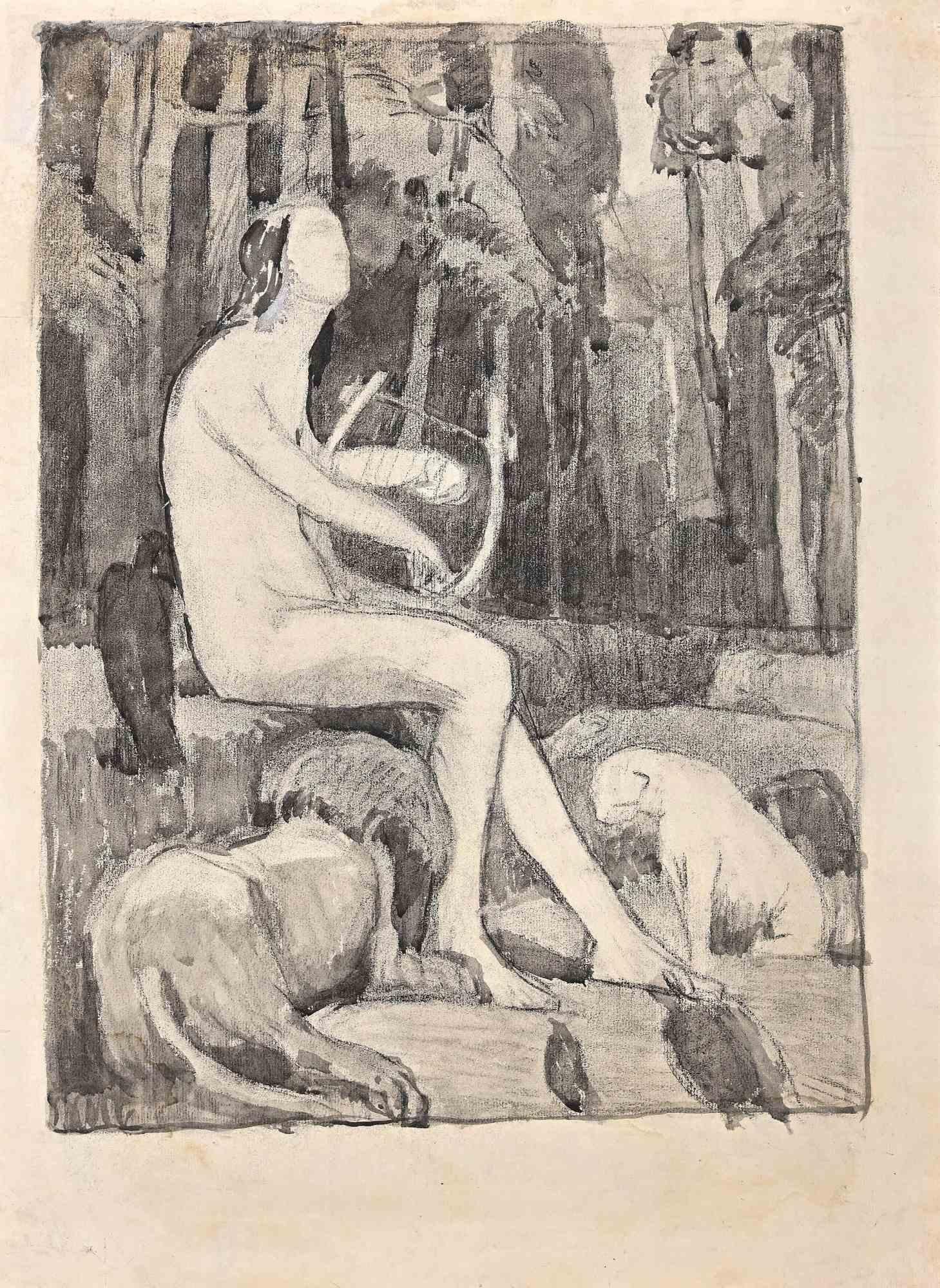 Orpheus is an artwork realized by Gustave Bourgogne in the 1940s. 

Pencil and watercolor, ink on paper. 

Good conditions.

Gustave Bourgogne (1888-1968), a french painter born in 1888 in Veigné in Indre et Loire and died in Paris in 1968. He