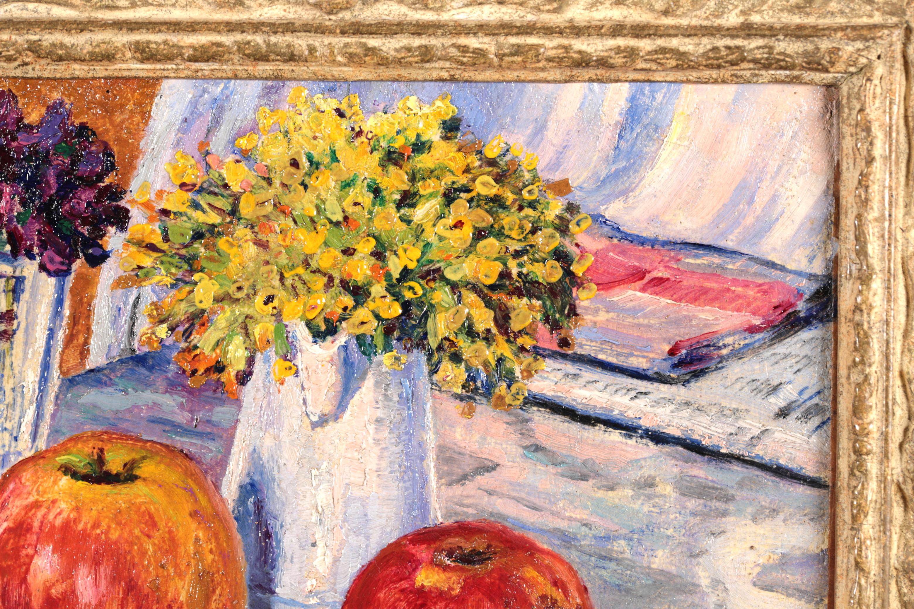 Flowers & Fruits - Post Impressionist Still Life Painting by Gustave Cariot 2