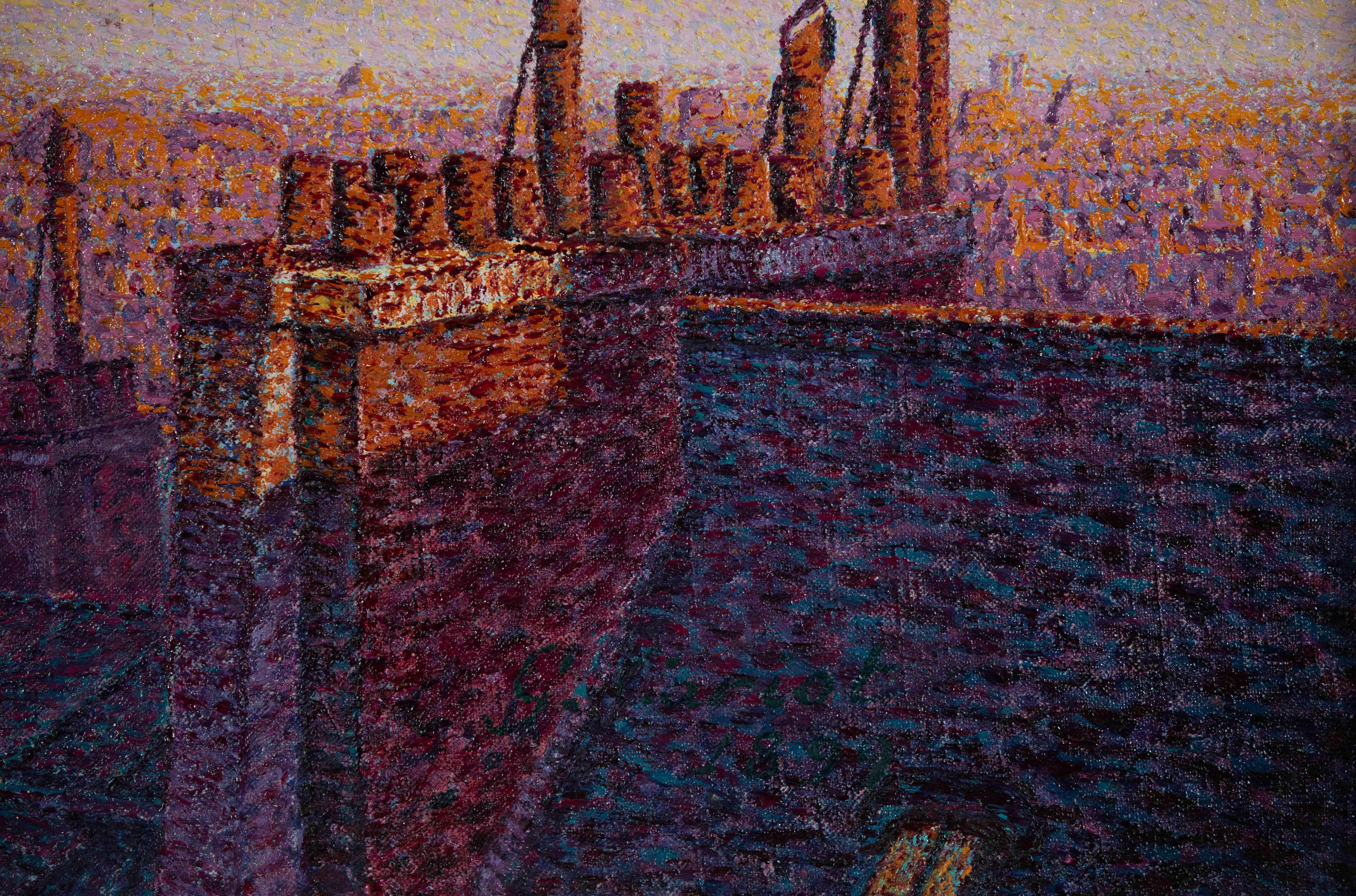 Les toits de Paris, coucher de soleil by Gustave Cariot - Parisian views  For Sale 1