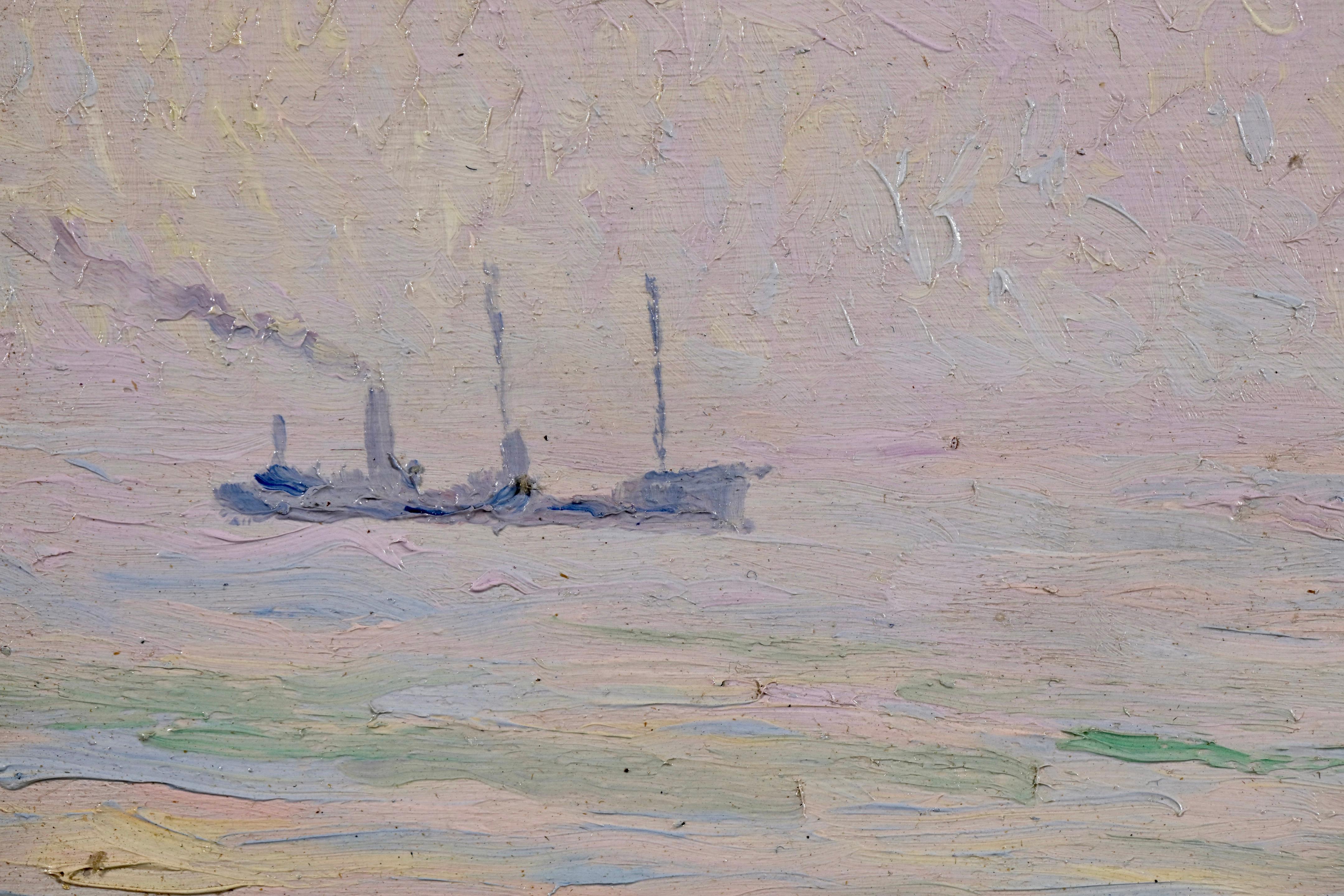 Rade de Saint-Milo - Postimpressionistisches Ölgemälde mit Meerblick von Gustave Cariot im Angebot 5