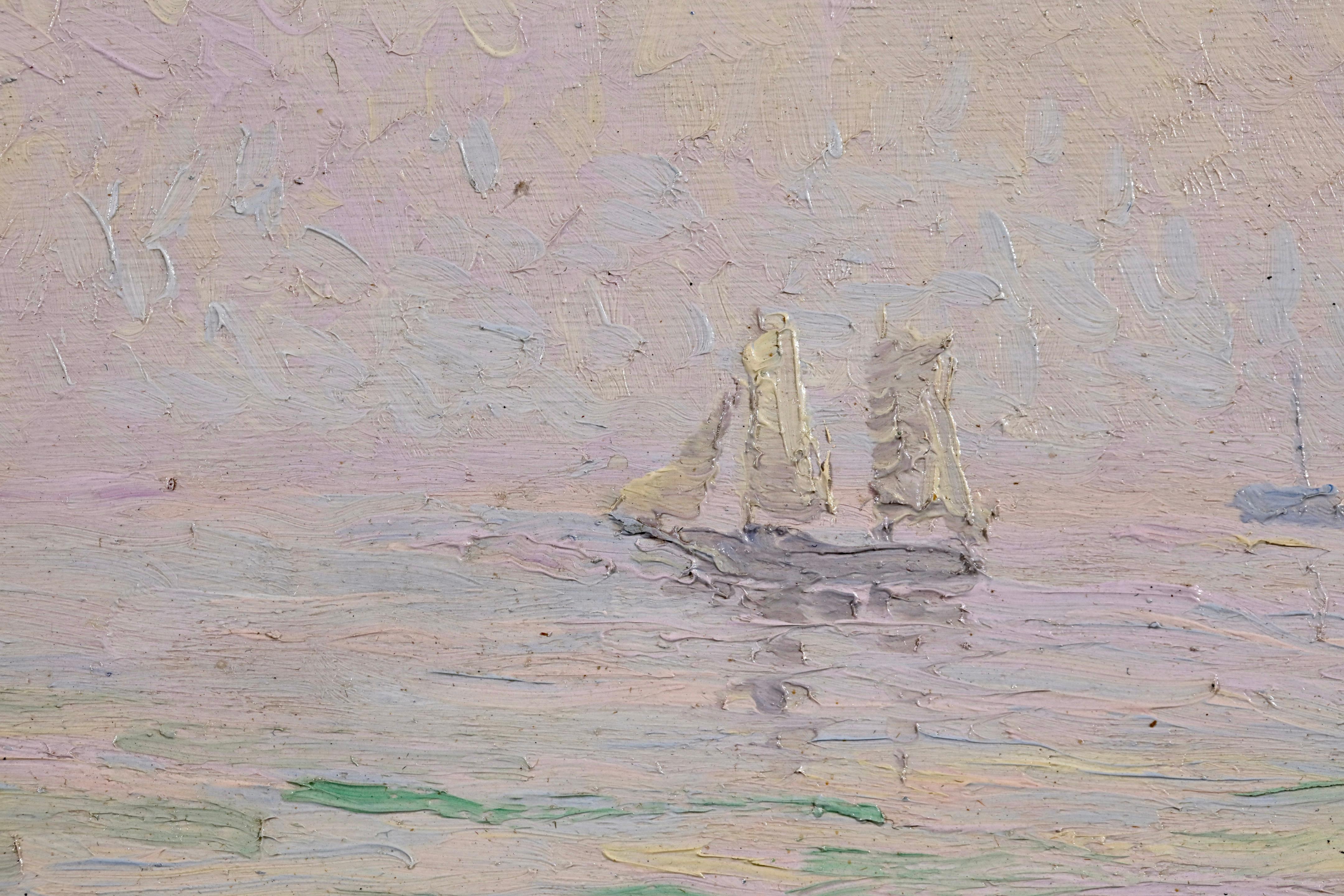 Rade de Saint-Milo - Postimpressionistisches Ölgemälde mit Meerblick von Gustave Cariot im Angebot 6
