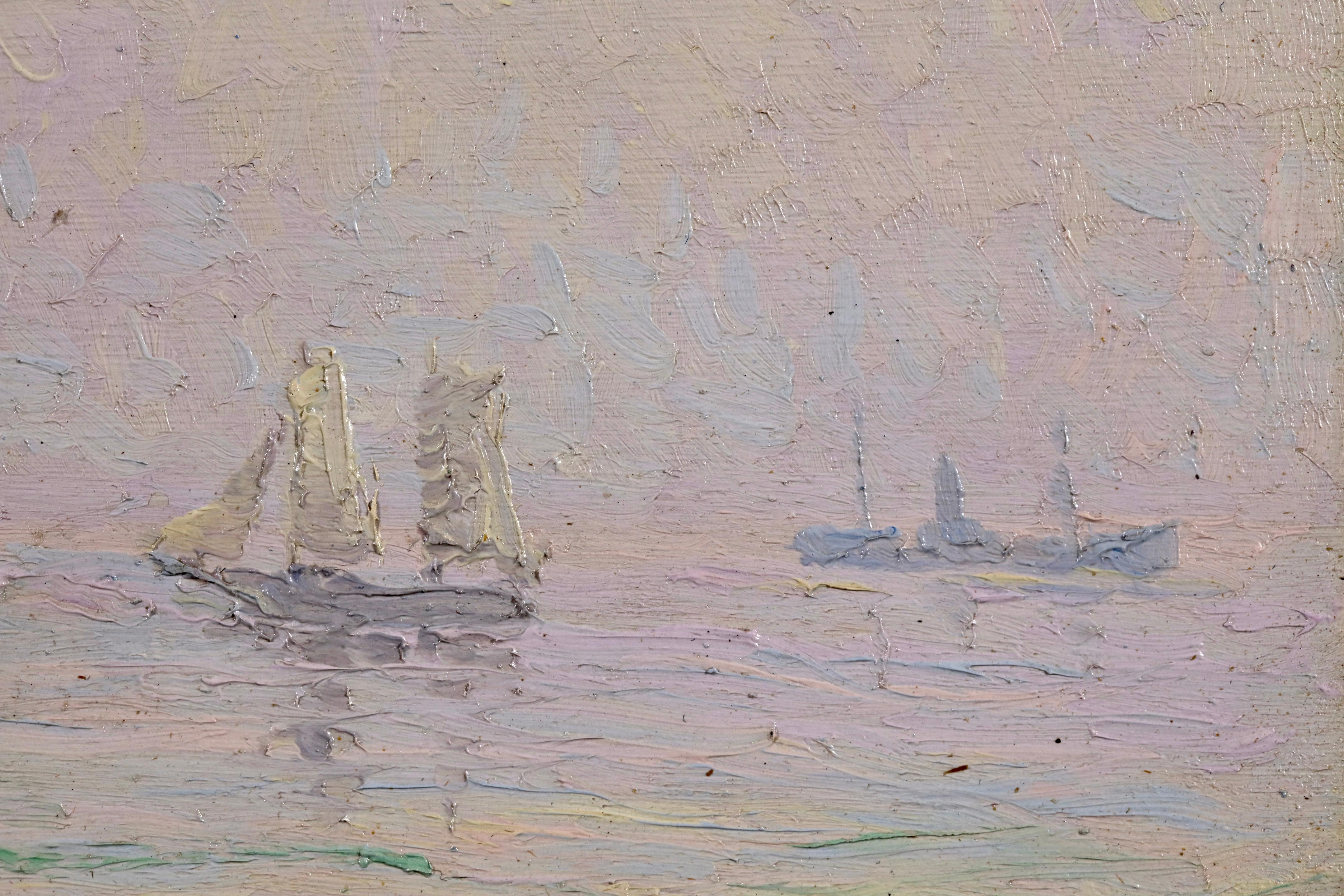 Rade de Saint-Milo - Postimpressionistisches Ölgemälde mit Meerblick von Gustave Cariot im Angebot 7