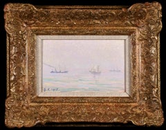 Rade de Saint-Milo - Post Impressionist Seascape Oil Painting by Gustave Cariot