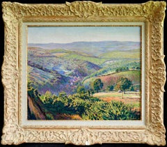 The Rhine Valley - French Post Impressionist Oil, Landscape by Gustave Cariot