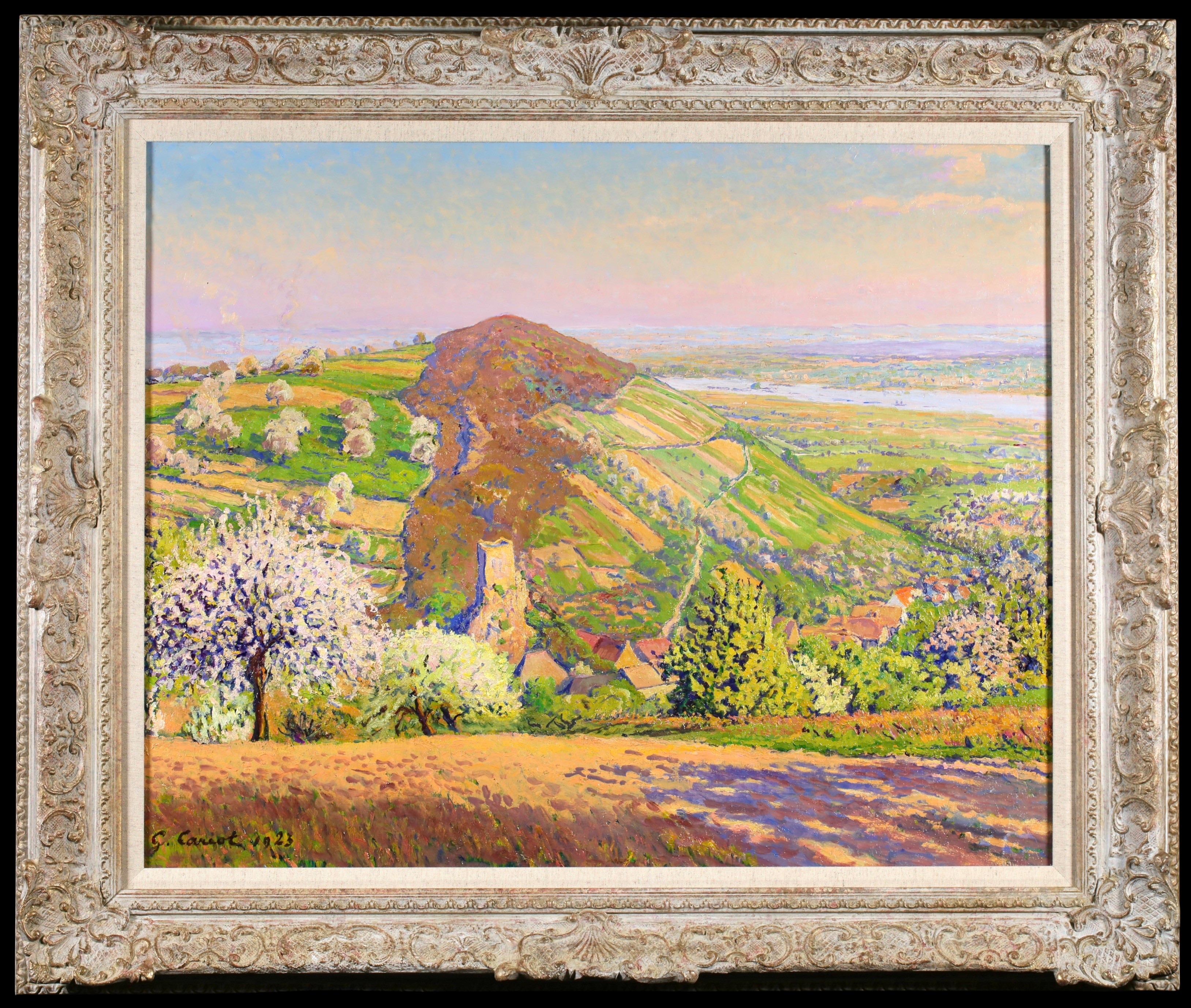 Wiesbaden-Frauenstein – Postimpressionistisches Landschaftsgemälde in Öl von Gustave Cariot