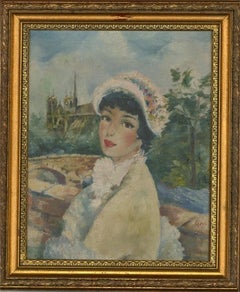 Gustave Cherie (b.1908) - Mid 20th Century Oil, Portrait of a Parisian Beauty