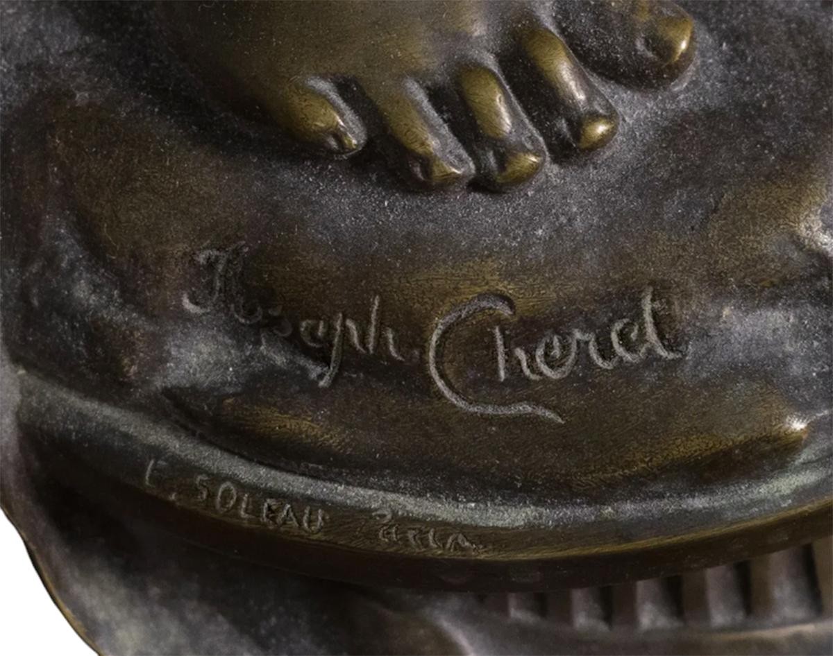 Giuseppe   Chéret  Statua di bronzo di una ragazza in vendita 2