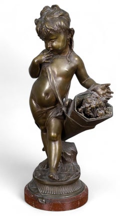 Joseph   Chéret  Bronze Statue of a Girl