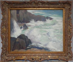 Óleo impresionista americano Gustave Cimioti 1875-1969 Marine Monhegan