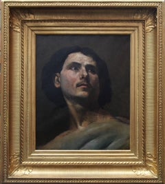 Self Portrait - Art français - Cercle de maîtres anciens peints à l
huile de Gustave Courbet