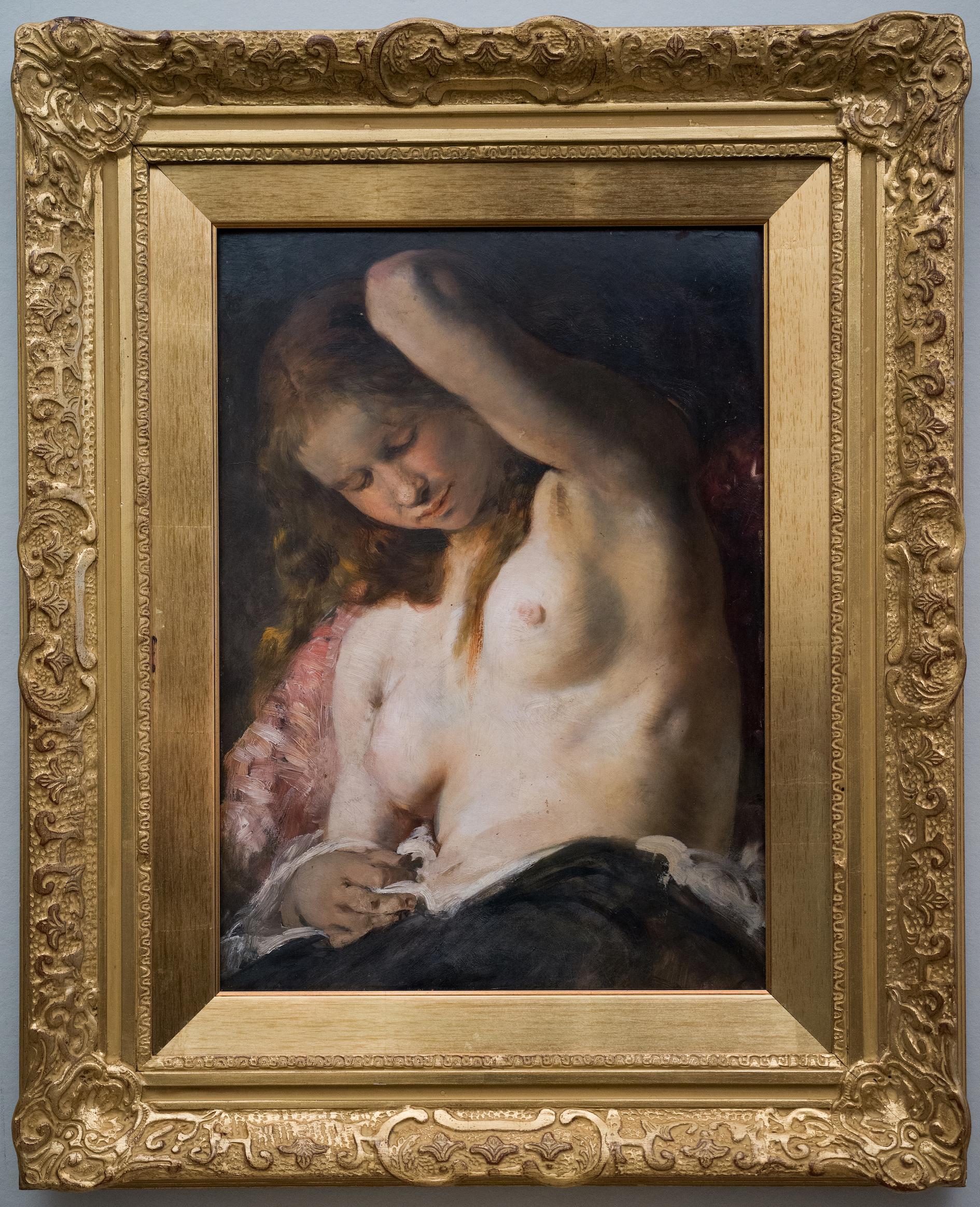 Il nudo enigmatico, cerchio di Gustave Courbet (circle) 1