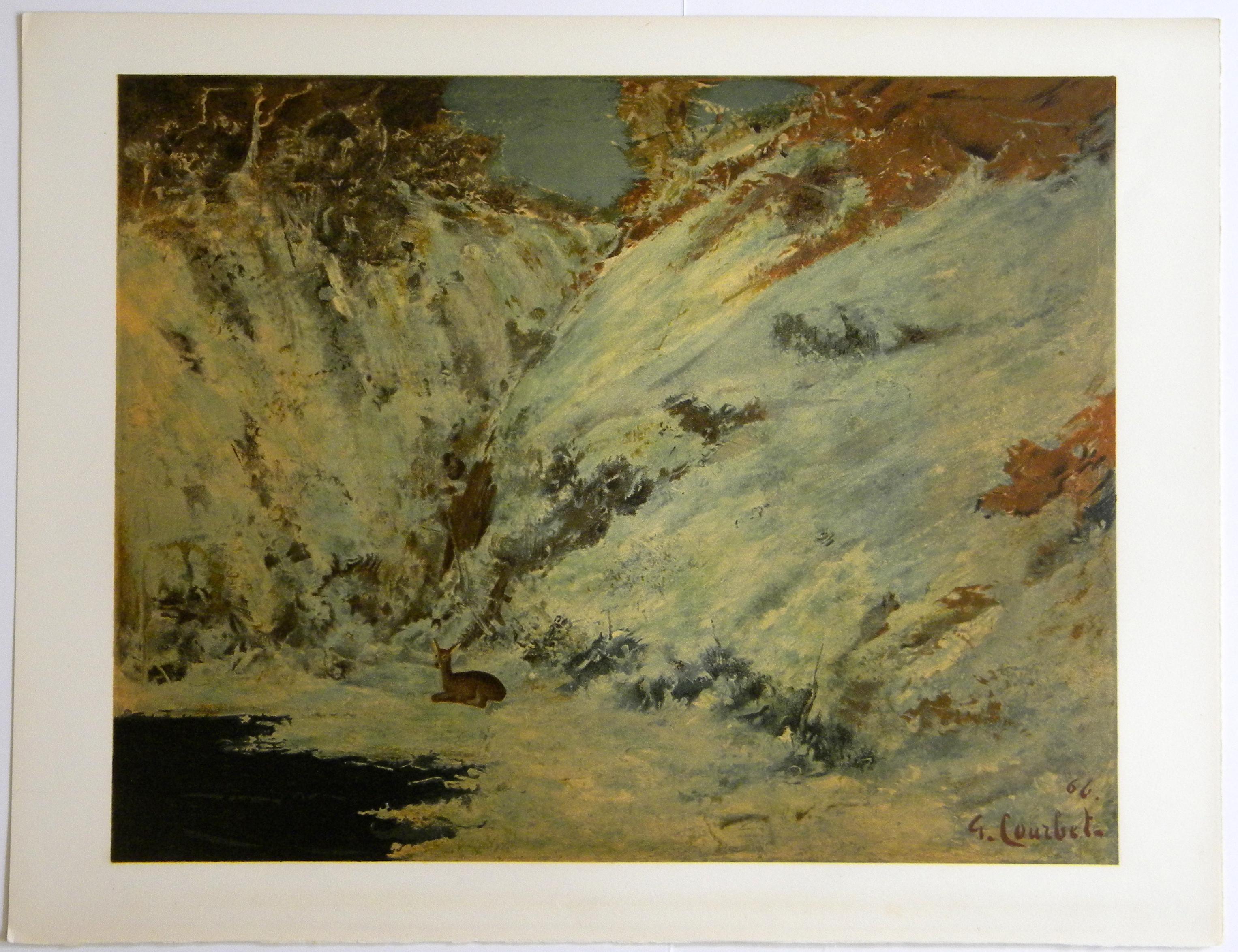 Medium: lithograph (after the 1866 Gustave Courbet painting). Printed in Paris on Arches paper at the Mourlot studio in 1973 in an edition of 1000 for the Collection Pierre Lévy deluxe portfolio. The image measures 16 1/2 x 21 inches (422 x 535 mm)