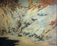 Courbet, Paysage de neige dans le jura, avec chevreuil (après)