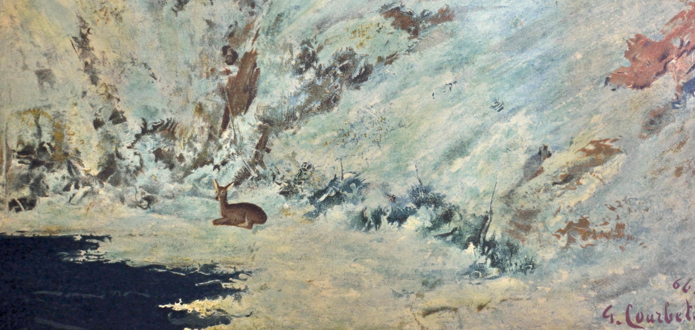 Courbet, Paysage de neige dans le jura, Les Réalistes Lyriques (dopo) - Print di Gustave Courbet