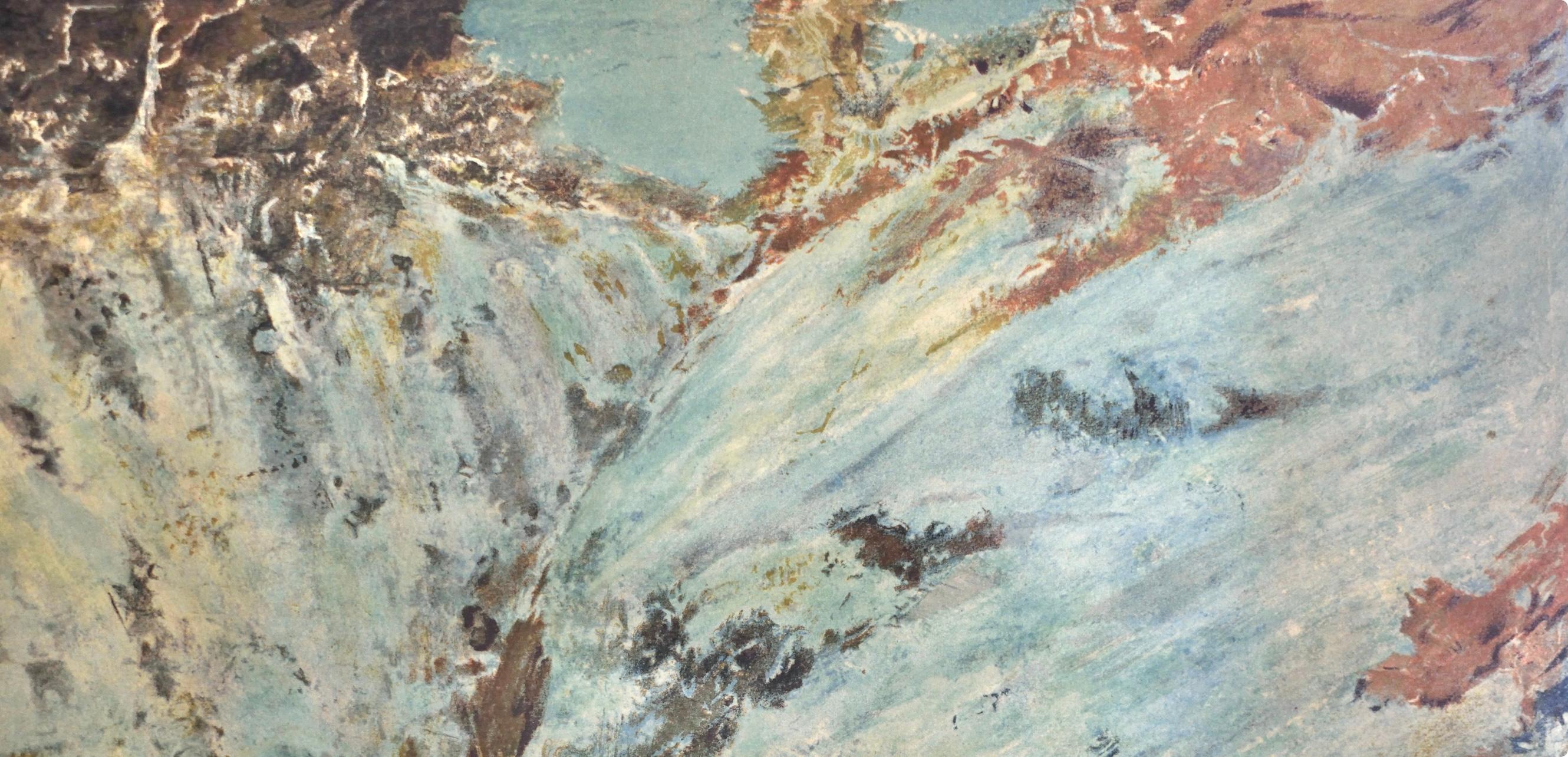 Courbet, Paysage de neige dans le jura, Les Réalistes Lyriques (dopo) - Figurative Print Grigio di Gustave Courbet
