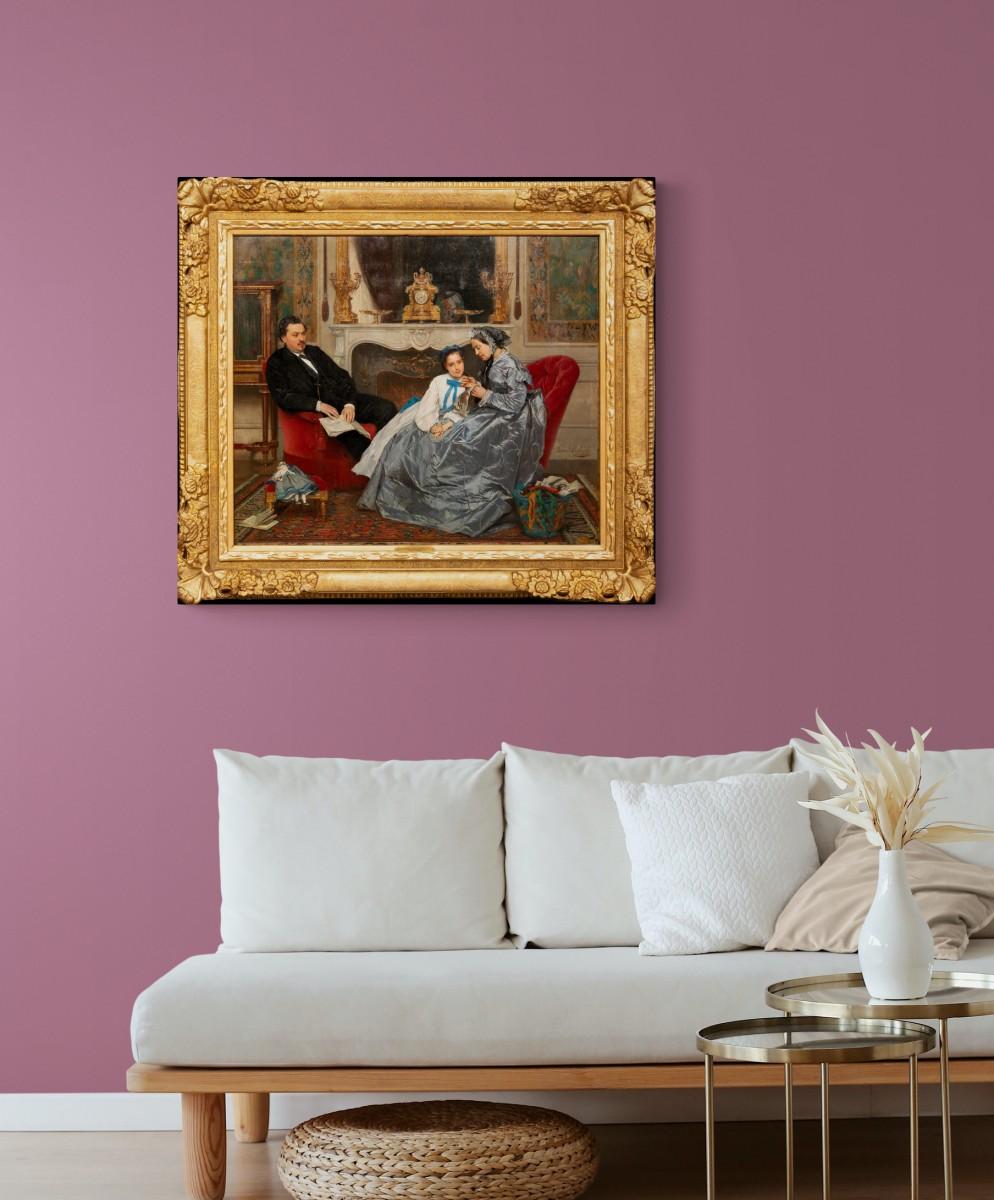 The Embroidery Lesson - Gustave de Jonghe (1829-1893) For Sale 15