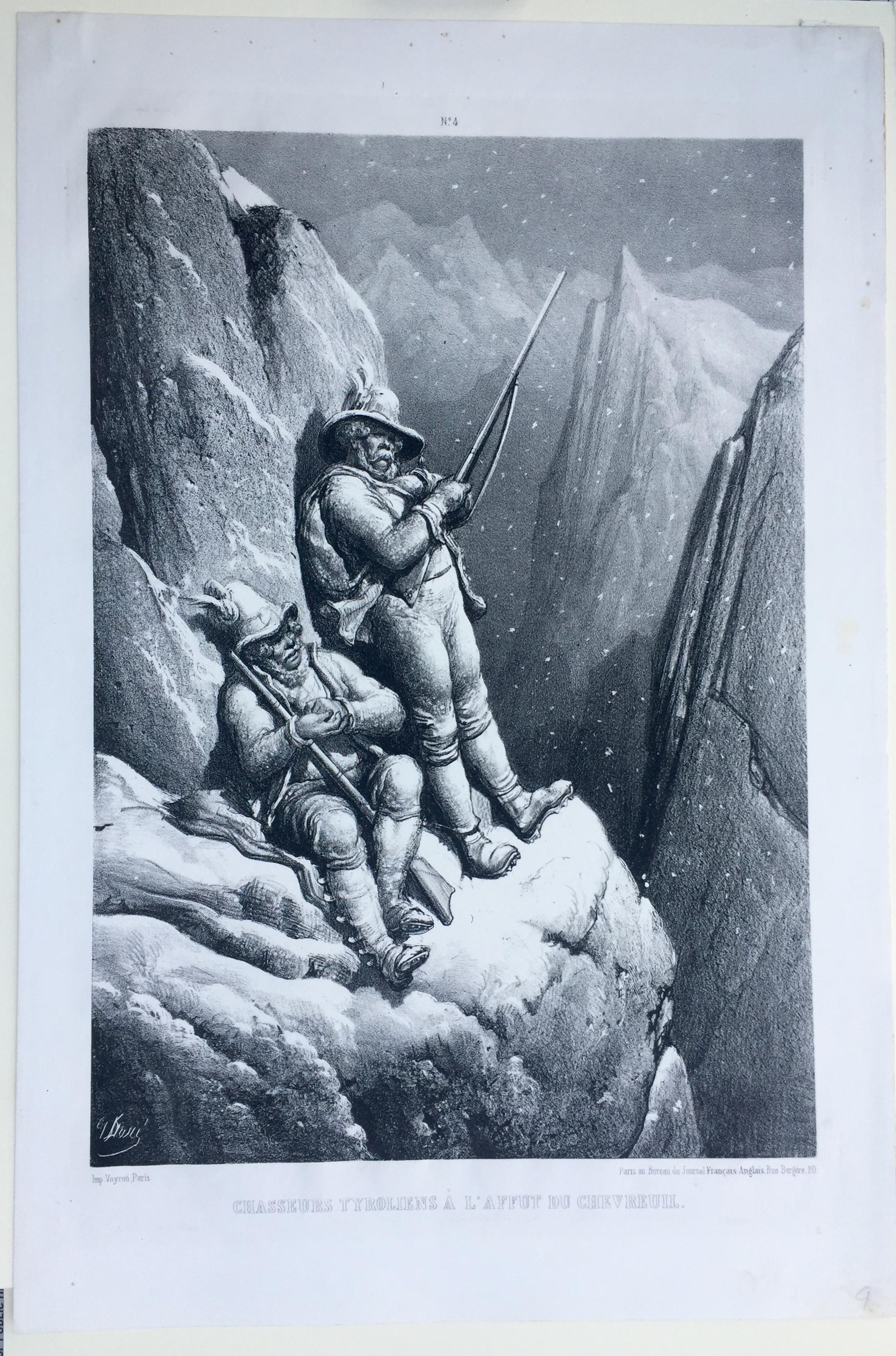 CHASSEURS TYROLIENS A L'AFFUT DU CHEVREUIL - Print by Gustave Doré