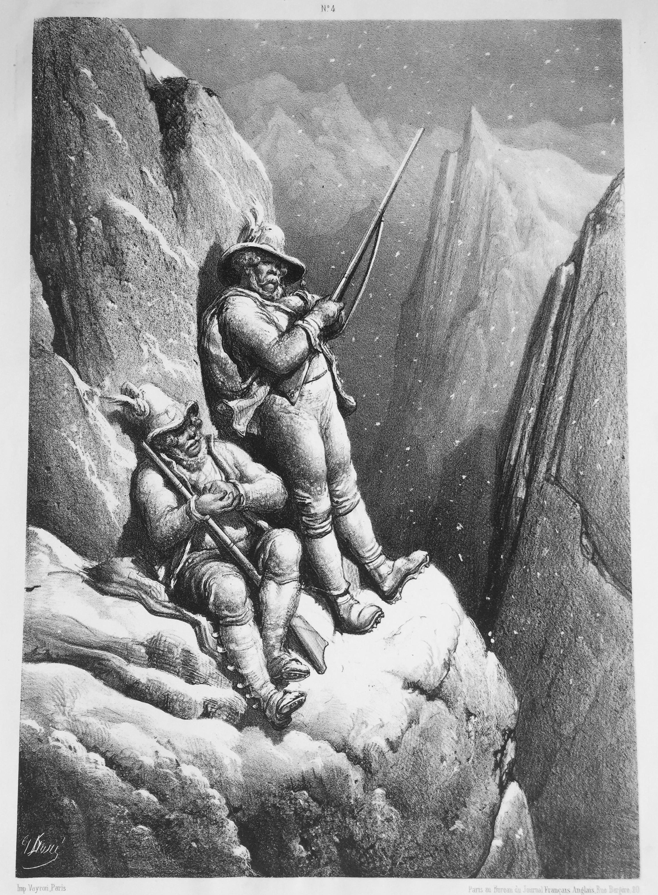 Gustave Doré Print - CHASSEURS TYROLIENS A L'AFFUT DU CHEVREUIL
