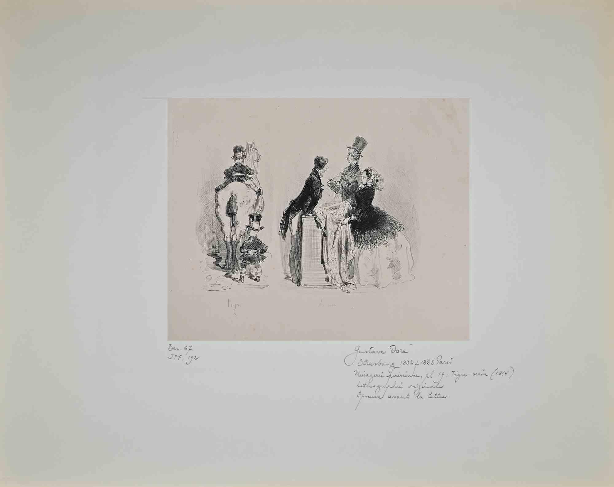 Ménagerie Parisienne - Lithograph by Gustave Dorè - 1854 - Print by Gustave Doré