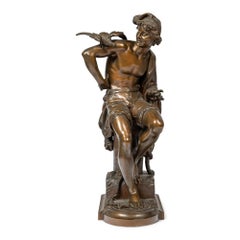 Patinated Bronze Sculpture of a Neapolitan Fisherman by Charles Brunin