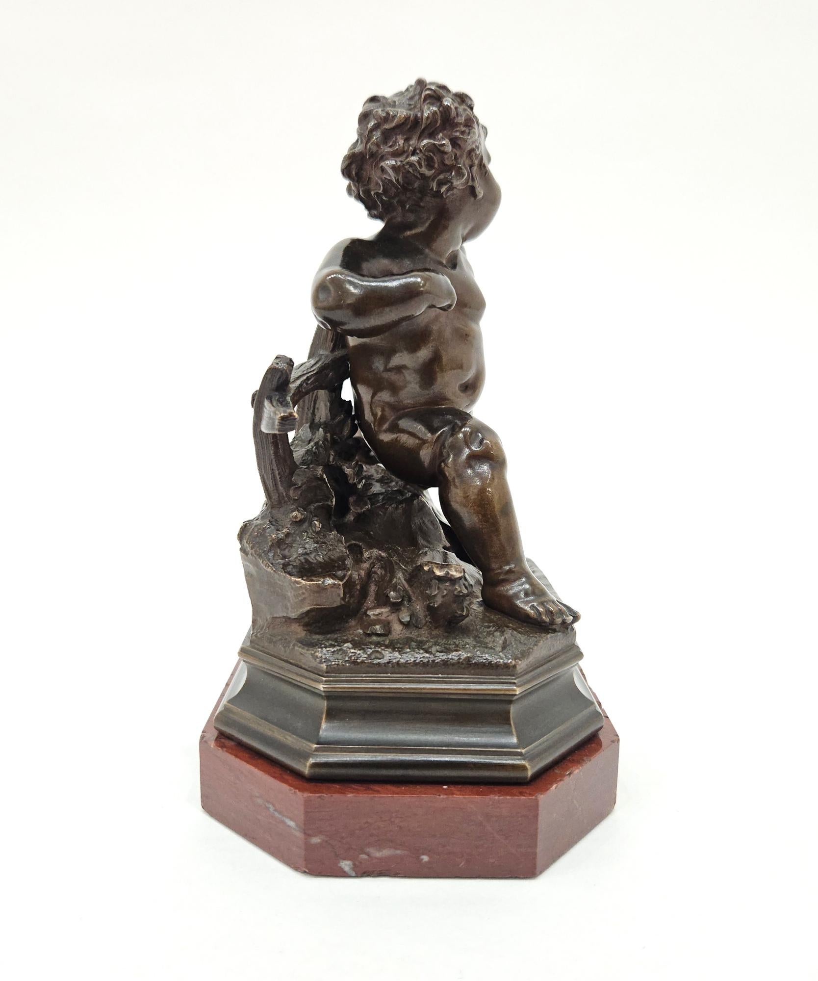 Gustave Doré Signed Cupid Cherub Bronze Sculpture, Paris, France, c. 1876 For Sale 3