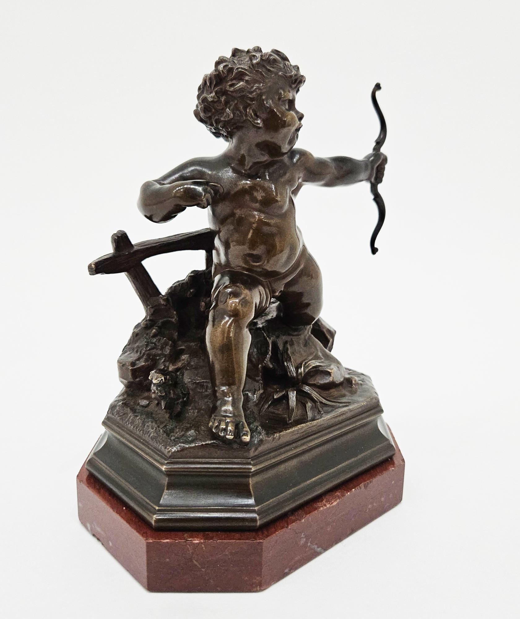 Gustave Doré Signed Cupid Cherub Bronze Sculpture, Paris, France, c. 1876 For Sale 4