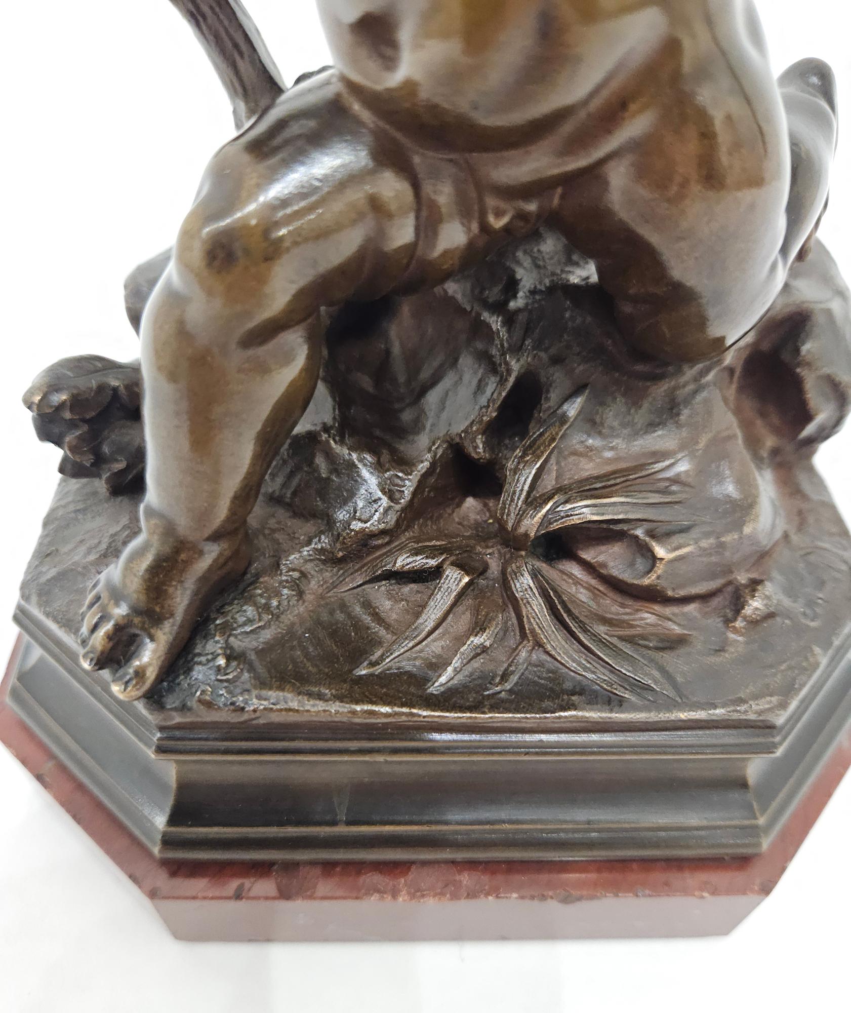 Gustave Doré Signed Cupid Cherub Bronze Sculpture, Paris, France, c. 1876 For Sale 10