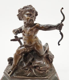 Gustave Doré Signed Cupid Cherub Bronze Sculpture, Paris, France, c. 1876