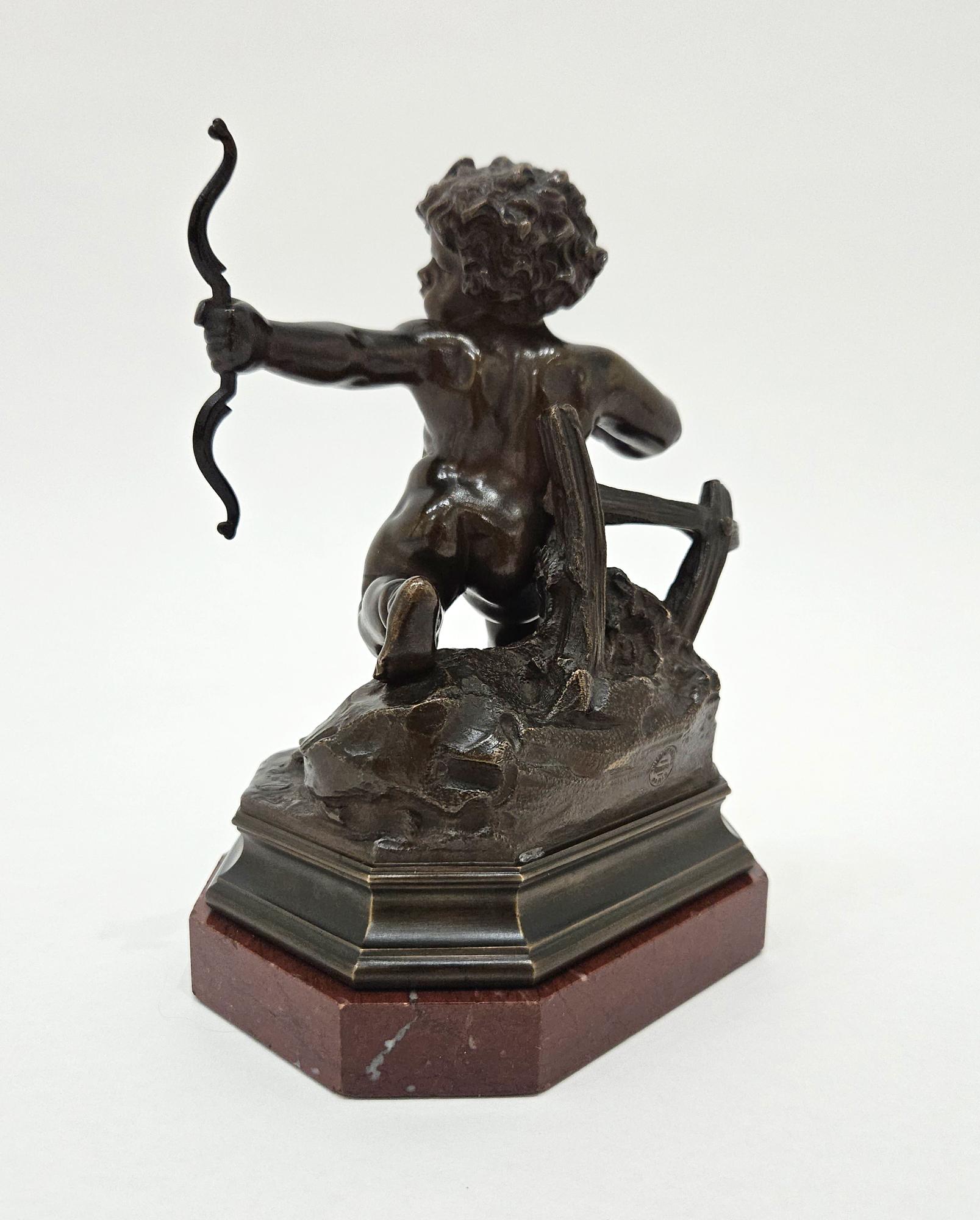 Gustave Doré Signed Cupid Cherub Bronze Sculpture, Paris, France, c. 1876 For Sale 1