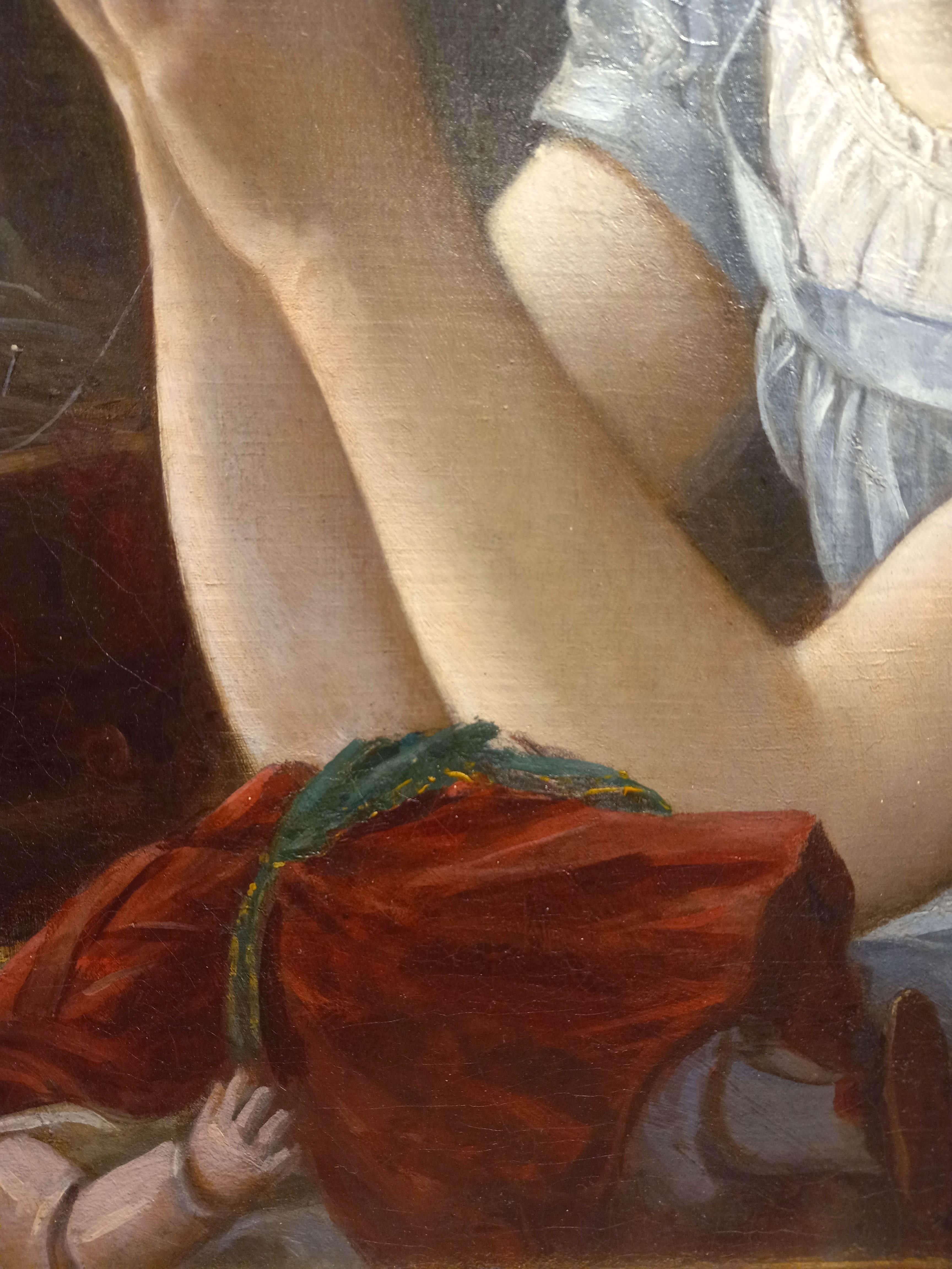 Petite fille et sa poupée - Academic Painting by Gustave Doyen
