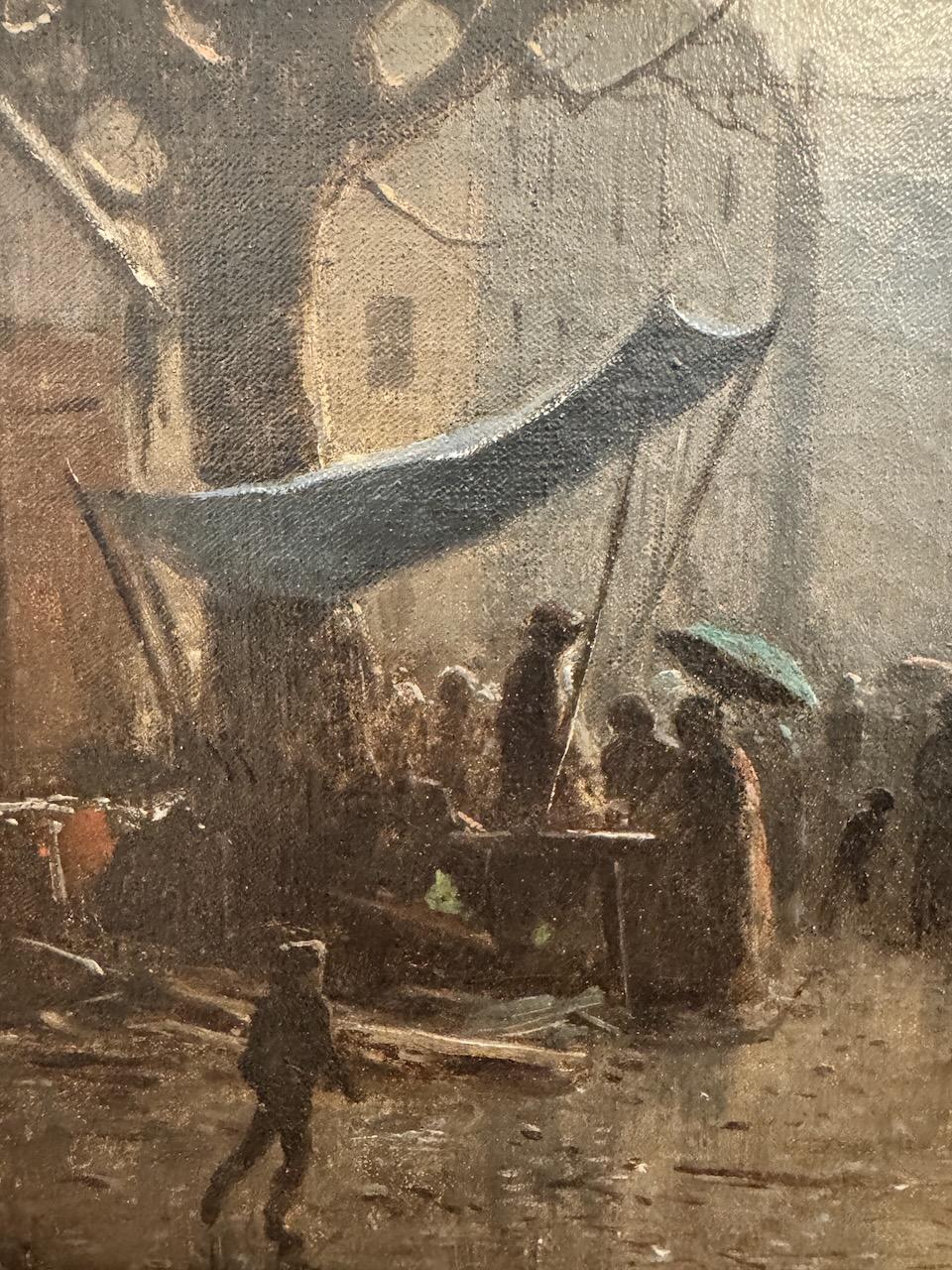 Markt auf dem Tour de l'île in Genf, um 1890 im Angebot 1