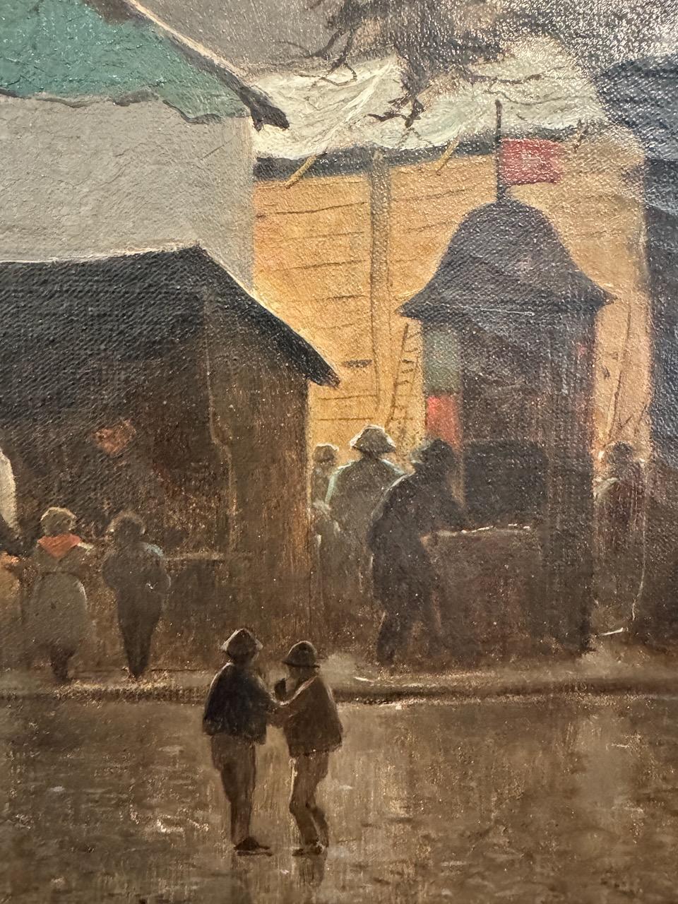 Markt auf dem Tour de l'île in Genf, um 1890 im Angebot 2