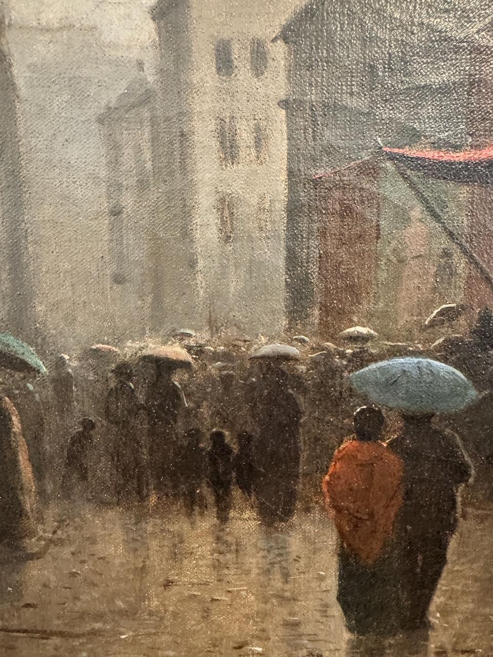 Markt auf dem Tour de l'île in Genf, um 1890 im Angebot 3