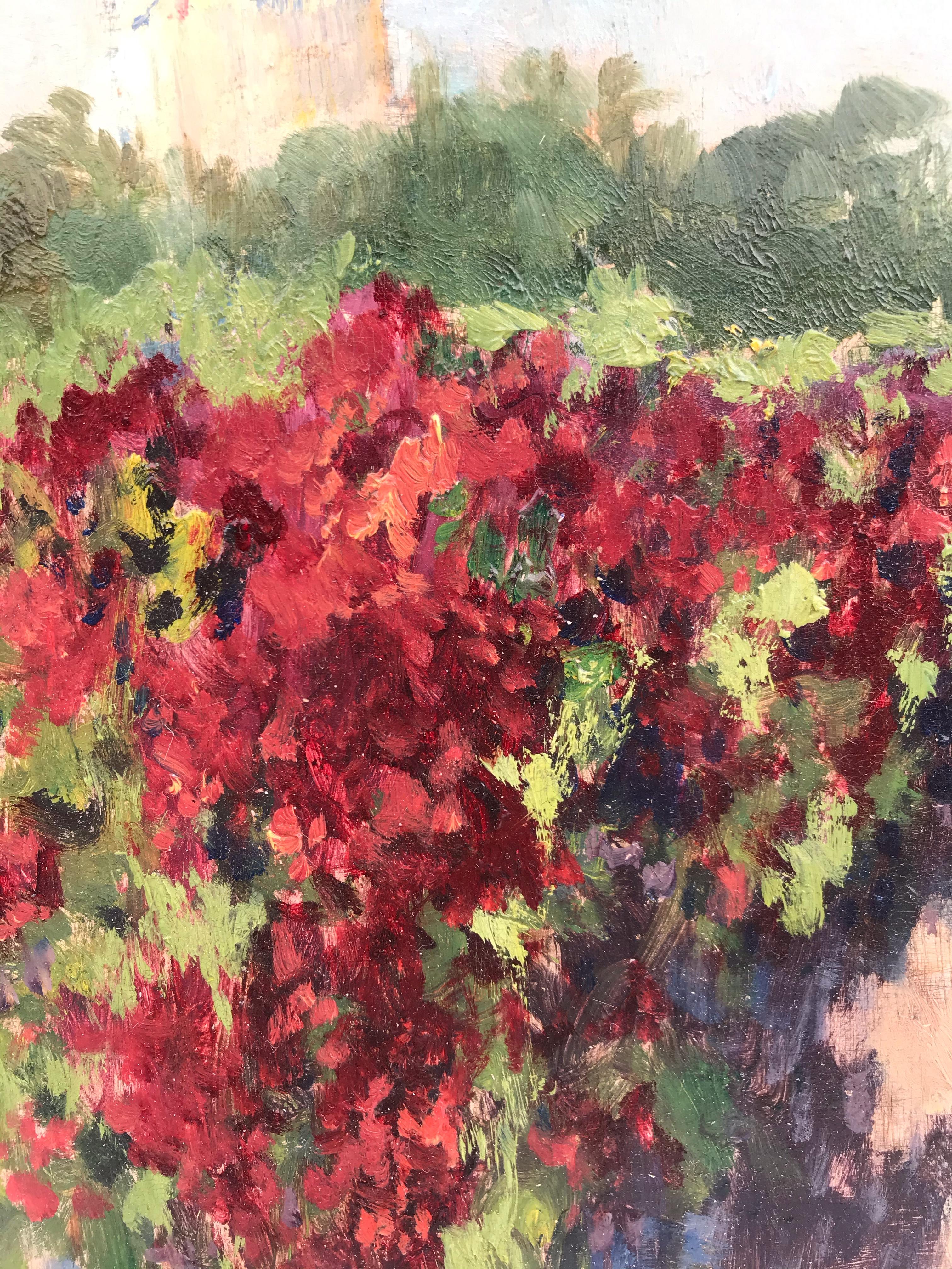 Next to the Bougainvillea  - Orientalist Painting   1