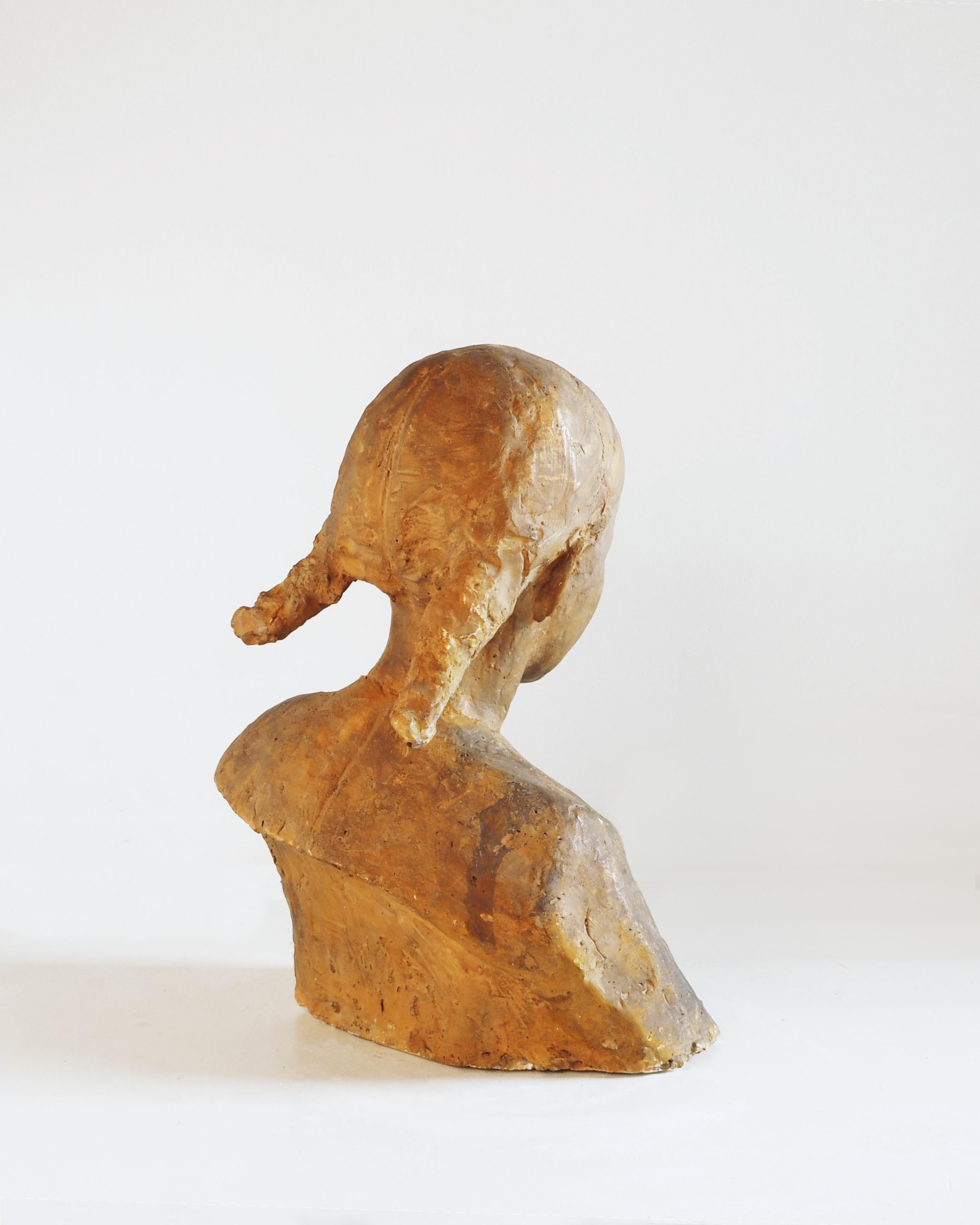 Bambinibüste mit drei Stöcken - Gesso policromo - Gustave Fontaine 1877- 1952 im Angebot 2