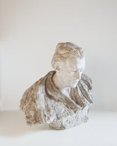 Busto uomo gesso policromo - Gustave Fontaine 1877- 1952