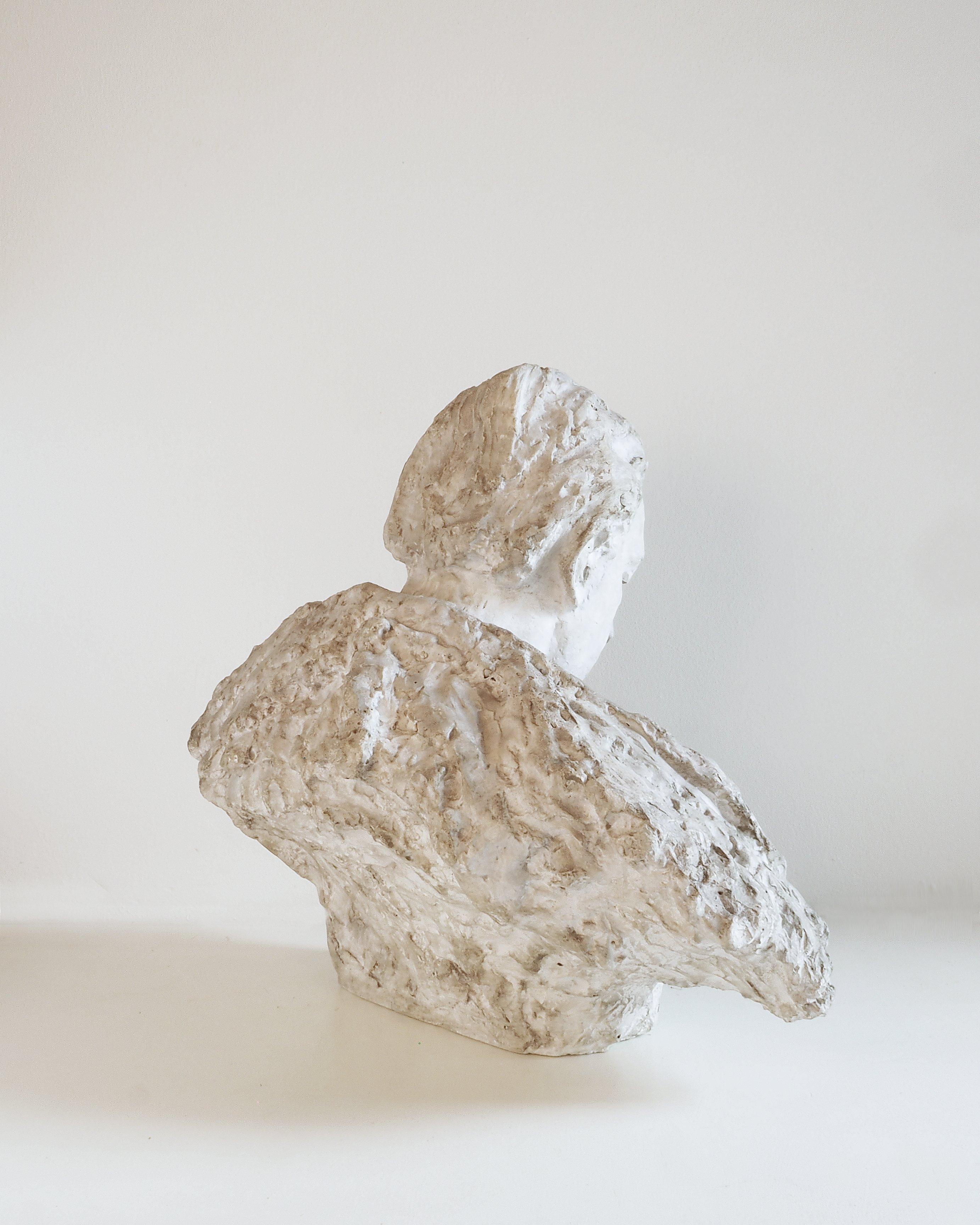 Busto uomo gesso policromo - Gustave Fontaine 1877- 1952 For Sale 2